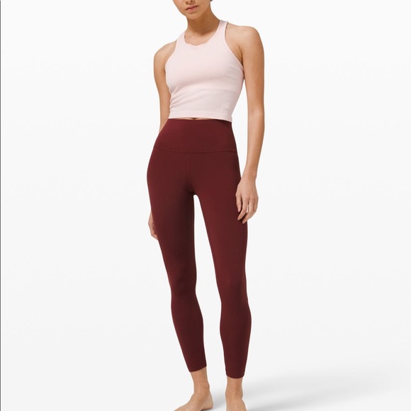 Lululemon align high rise pant 25” red merlot nulu leggings tights - Picture 1 of 10